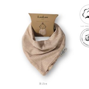 Οργανική σαλιάρα bandana natural stripes